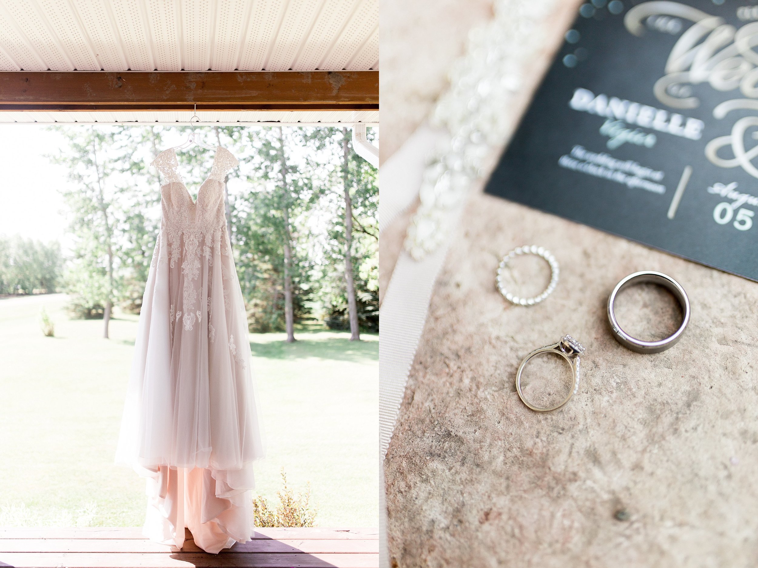Blush Wedding Dress, Stella's Bridal Wedding Dress, Manitoba Wedding Photographer, Prairie Wedding, Wedding Ring photos, Wedding details, Keila Marie Photography