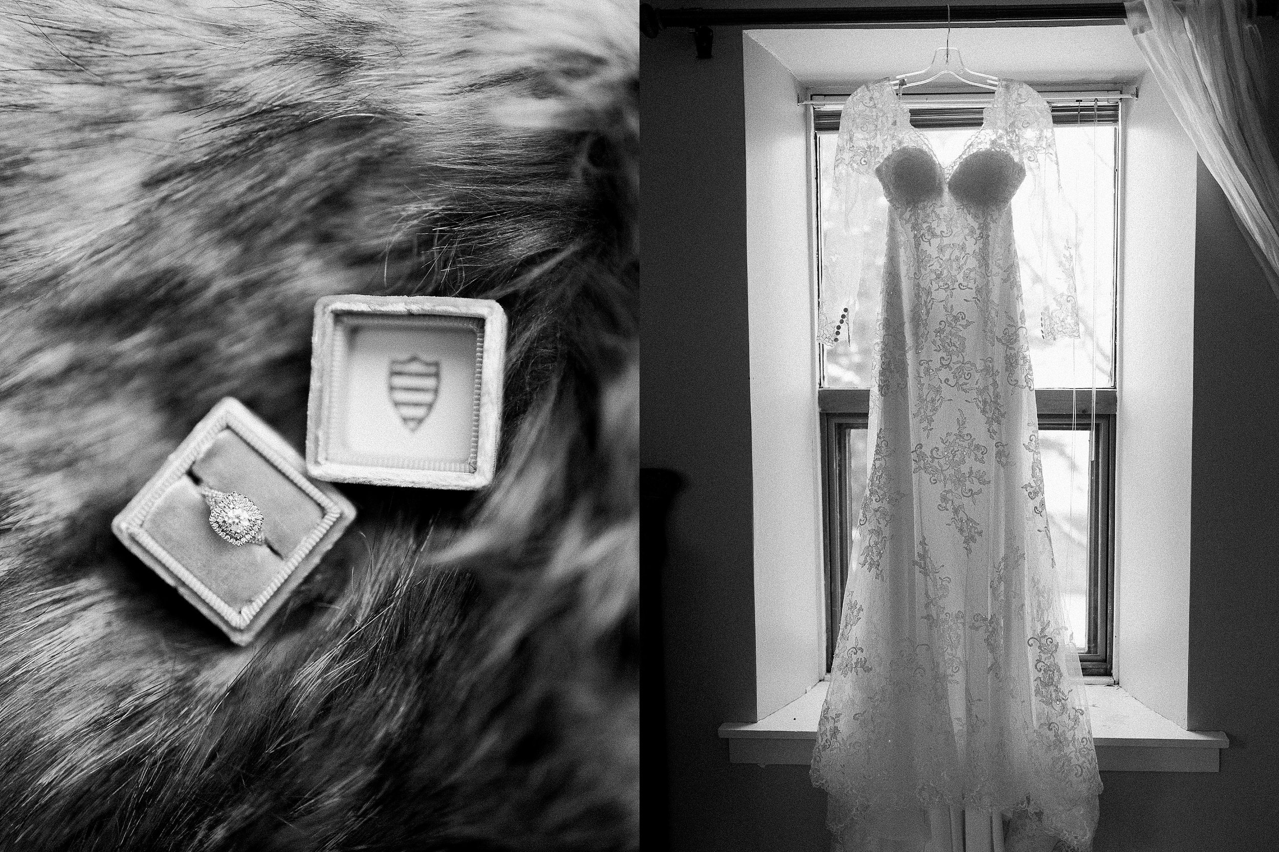 Black and White Wedding Photos, Bride getting ready photos, 7th Avenue Fashions Wedding Dress, Mrs Box Wedding Details, Winnipeg Wedding Photographer