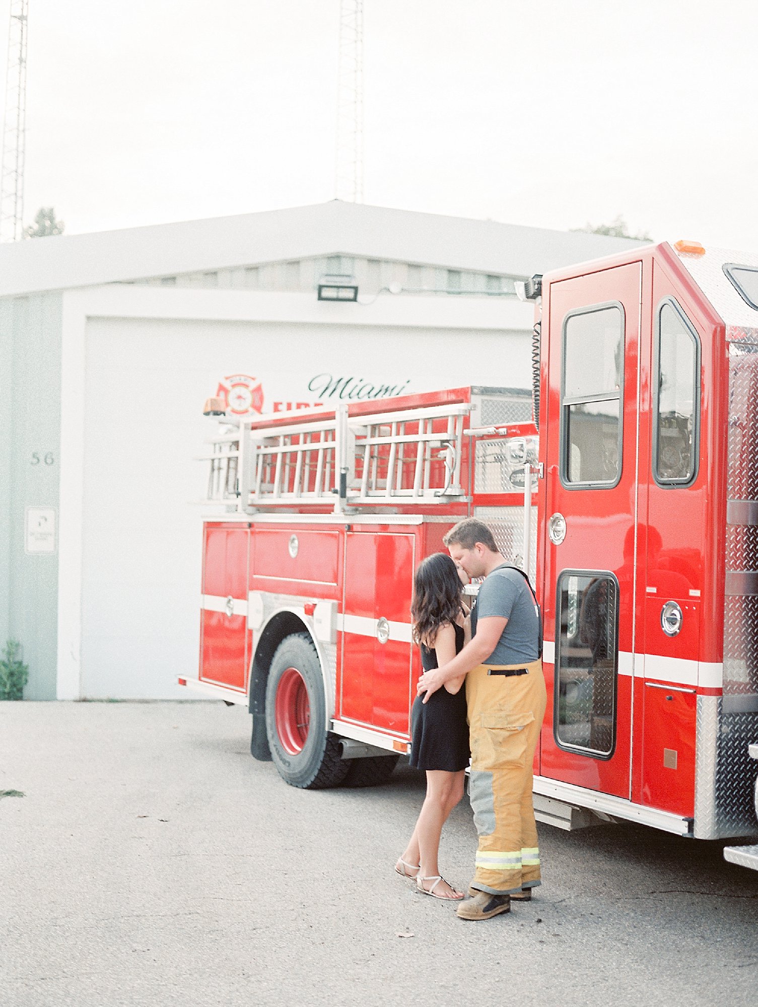 Firefighter Engagement Session, Firefighter Photoshoot Ideas, Engagement Session ideas, Firefighter couples photos, Manitoba Engagement Session, Winnipeg Wedding, Fun Engagement Session idea