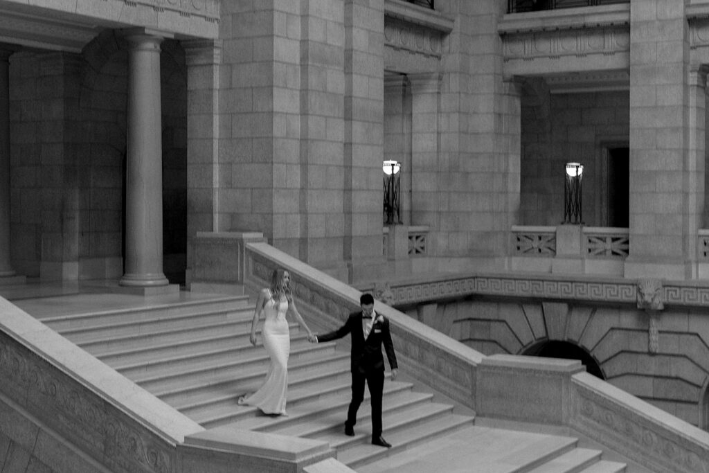 indoor wedding photos at the manitoba legislative building winnipeg wedding photographer
